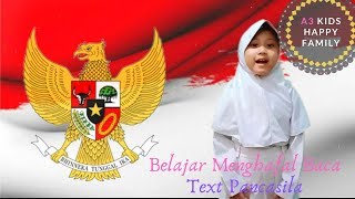 Axelia Belajar Baca Text Pancasila