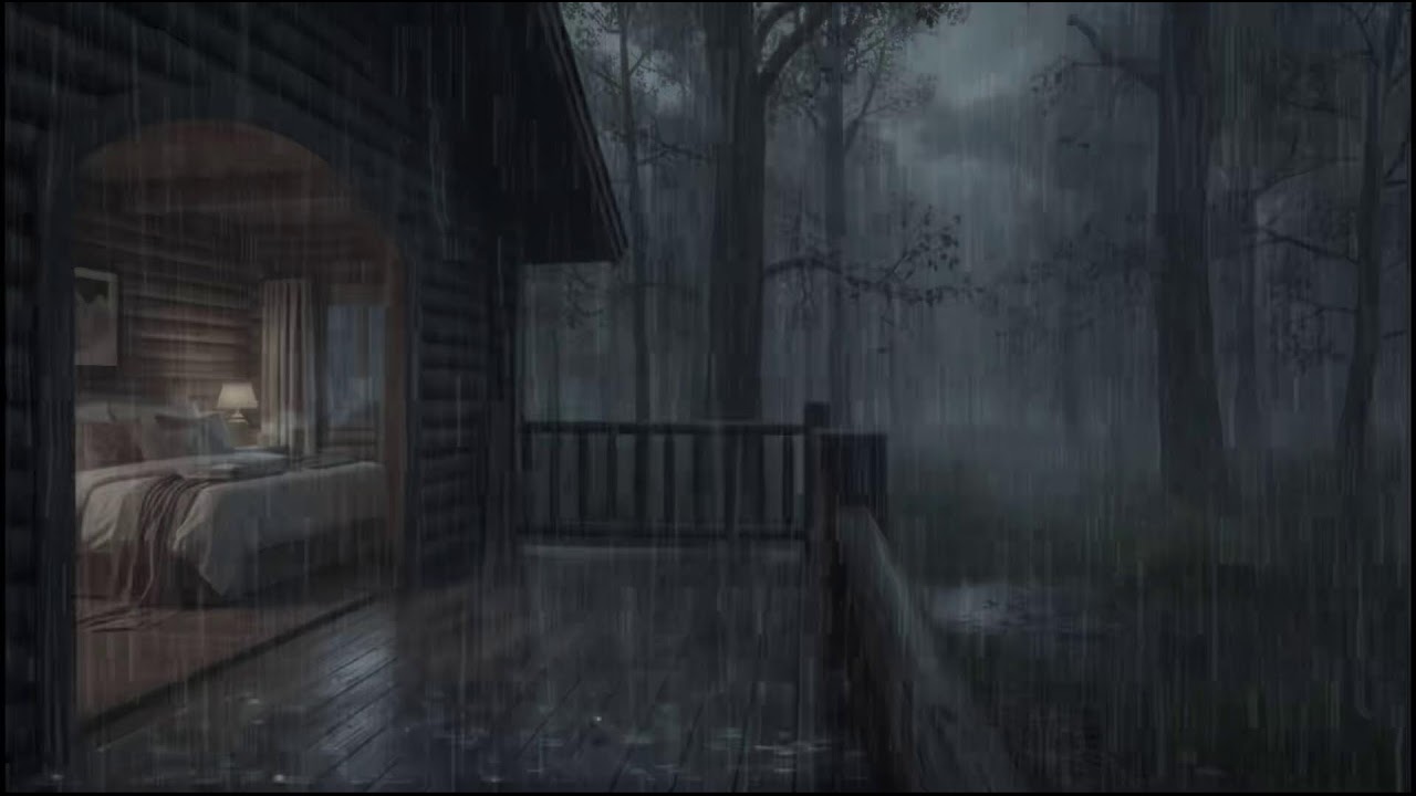 Peaceful Rainfall in a Warm Forest Cabin 🌧 | Relaxing Sleep Ambience ...