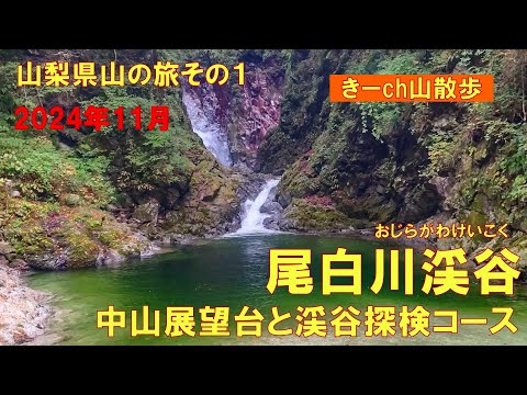 山梨県山の旅その1【尾白川渓谷・中山展望台】2024年11月