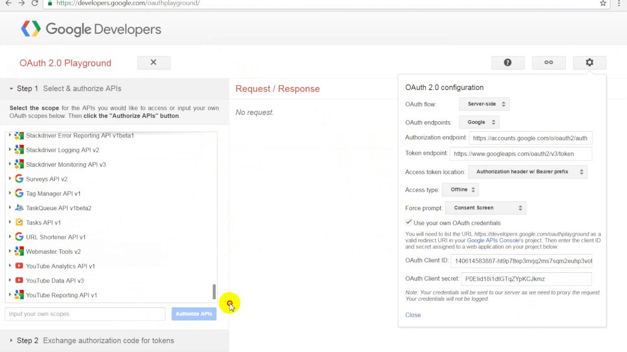 Generate google Refresh Token for accessing youtube video upload api