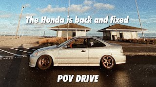 Fixed the Honda! | POV Drive/Cruise | Honda Civic EK Coupe