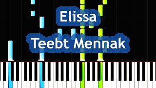 Elissa - Teebt Mennak Piano Tutorial إليسا - تعبت منك