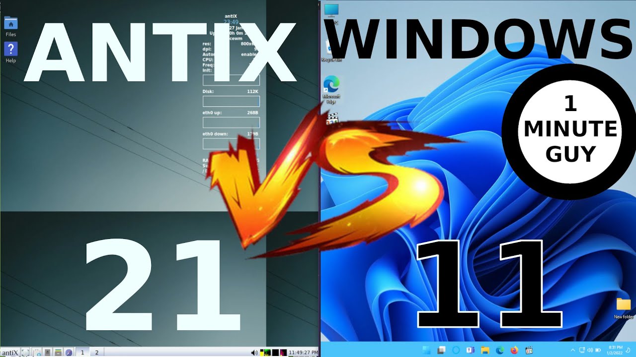 Antix 21 vs Windows 11 RAM - YouTube