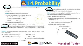 10th class math| Chapter 14|💁‍♂️ Probability|💁 Example 4,5&6 |part 2|CBSE|NCERT|