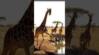 🦒 SHOCKING Vulnerable Moment: Giraffe Collapses to Drink | UNBELIEVABLE Safari View#giraffe #safari