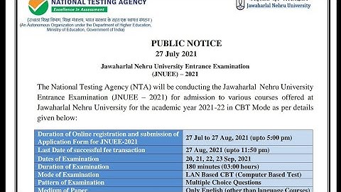 How to Fill-up JawaharLal Nehru University Entrance Examination Form - 2021 | JNUEE 2021 | New Delhi