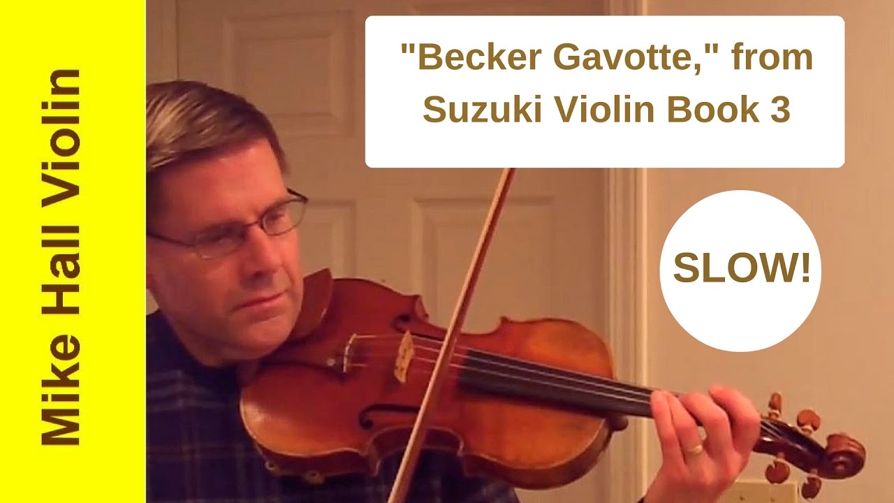 Becker Gavotte 5 from Suzuki Violin Book 3, a slow play along