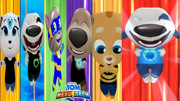 TALKING TOM HERO DASH --ALL BLACK HERO CHARACTER SEVING BLUE HERO TOM & HERO HANK CLASSIC RUN MIRROR
