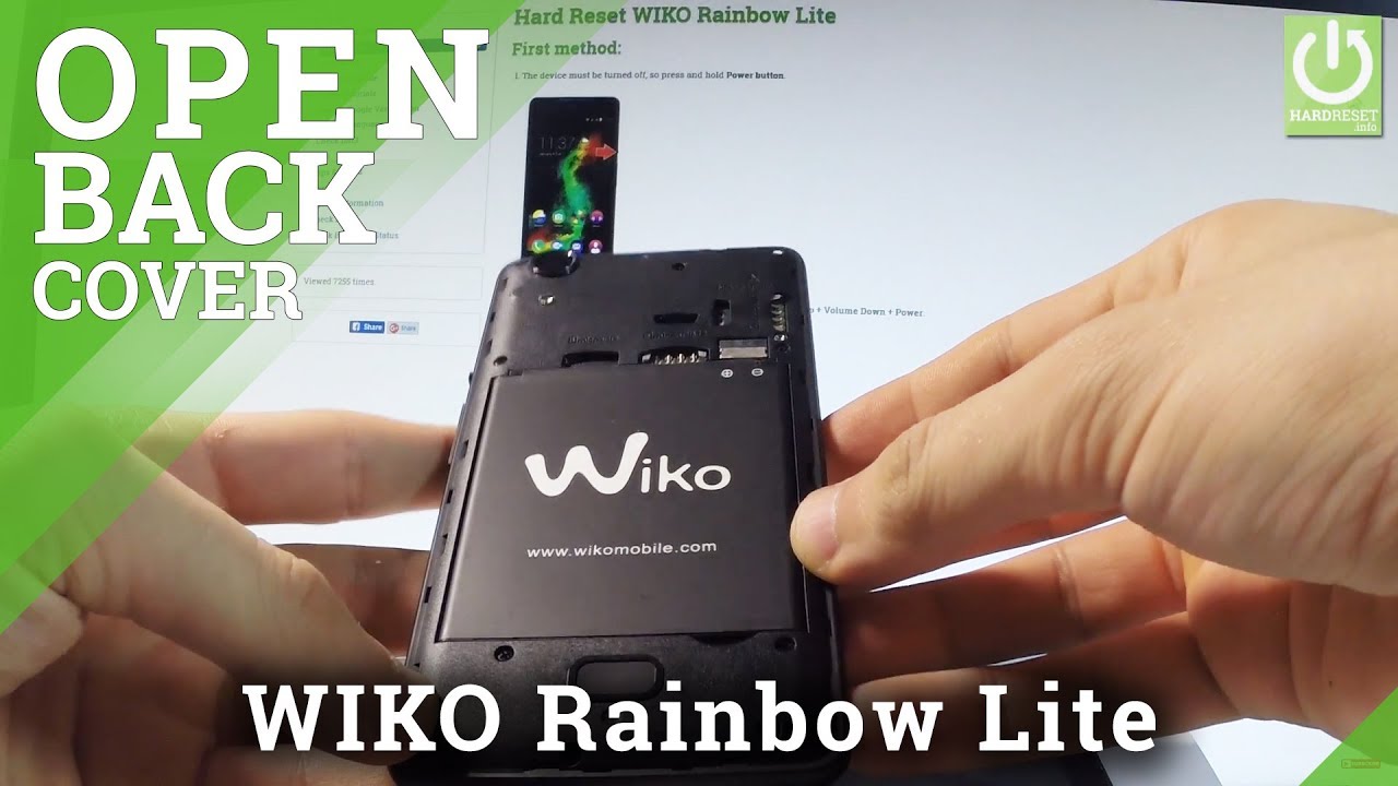 WIKO Rainbow Lite REMOVE BATTERY / FORCE RESTART - YouTube