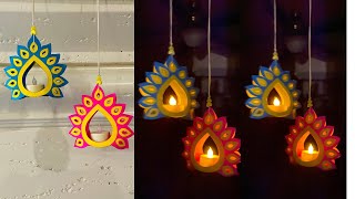 Tealight candle hanging |Diwali Decoration Ideas| DIY Hanging lamp(battery operated) |Diwali lantern