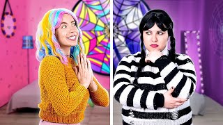 BLACK🖤 VS PINK💗 ROOM MAKEOVER! ||AWESOME RAINBOW HACKS BY 5-Minute Crafts