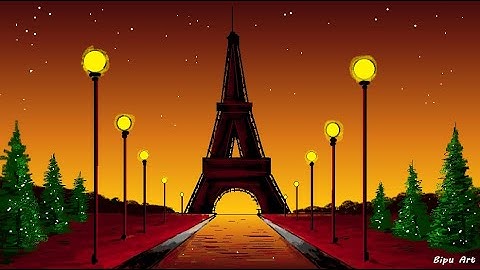 How to draw in computer| Eiffel Tower  | ms paint tutorial | Microsoft paint | computer painting