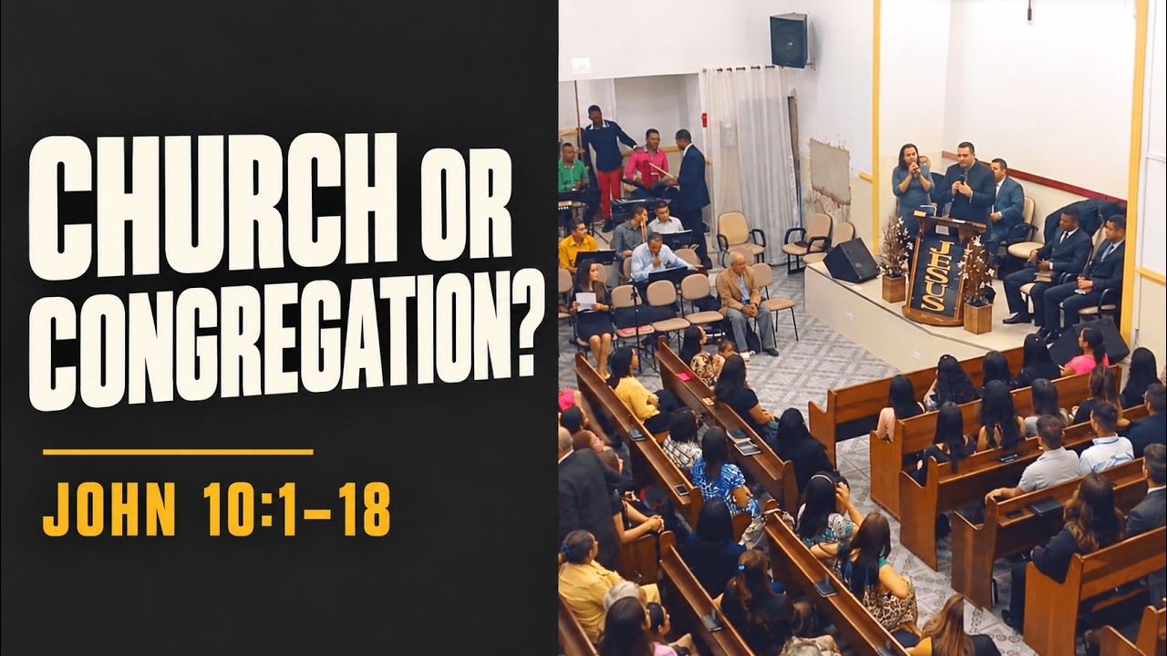 Pastor Chris Buscher preaching from John 10 about the difference between belonging to Christ’s Church and attending a congregation.