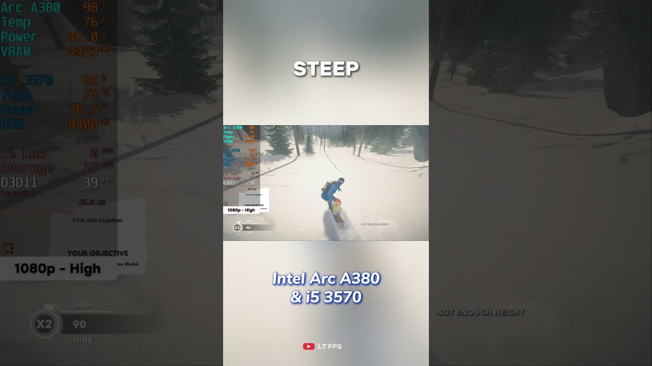 Steep | intel arc a380 6gb + i5 3570 benchmark