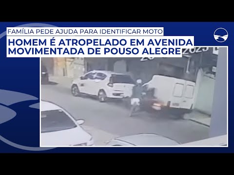 Homem é atropelado em avenida movimentada de Pouso Alegre; família pede ajuda para identificar moto