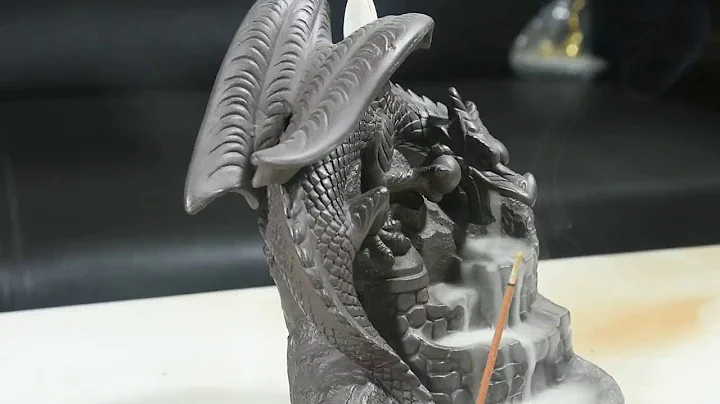Ceramic dragon  statue waterfall backflow smoke backflow Incense burner