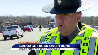 Tractor Trailer Overturns, Spills Thousands of Pounds of Trash on Interstate