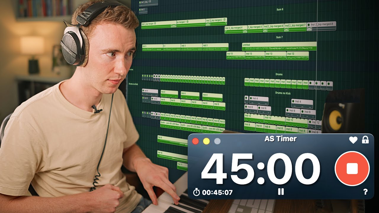 Сочинение современного электро + фортепианного трека за 45 минут!