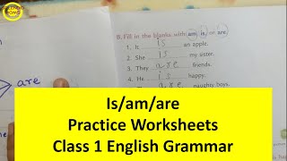 bca ca ka sa kha e is am are class 1 english grammar is am are practice worksheets youtube