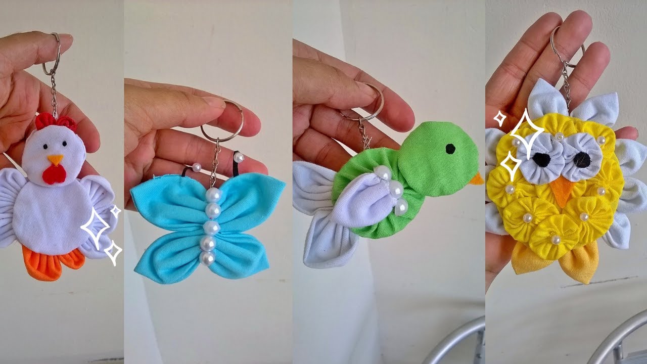 4 IDEIAS PARA GANHAR DINHEIRO DE CHAVEIRINHO FEITO COM FUXICOS