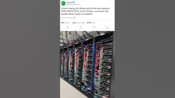 CEO of NVIDIA, Elon Musk and his xAI team deployed 100,000 NVIDIA GPUs in just 19 days
