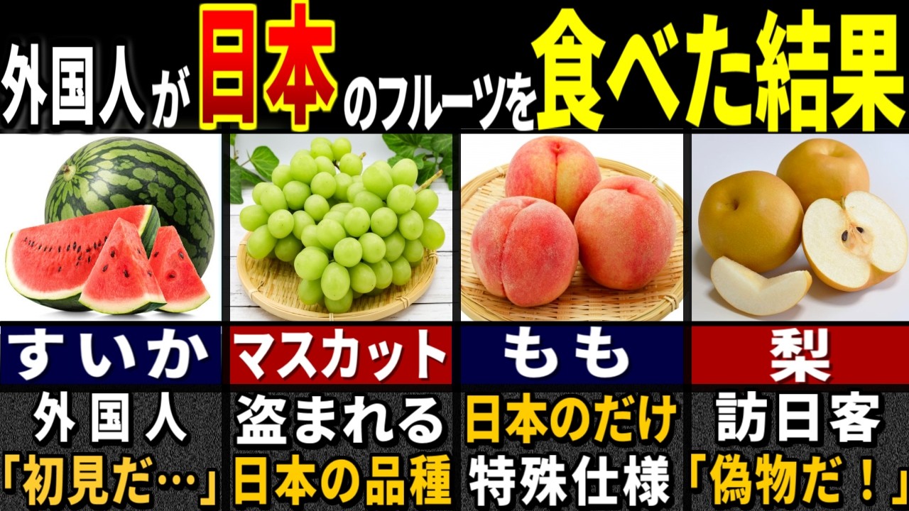 食品商社「日本産だけ異常だよ…」外国人が腰を抜かした日本の夏のフルーツの特徴６選【ゆっくり解説】【海外の反応】