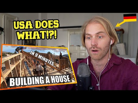 German reacts to "Building A House In 9 Minutes!"