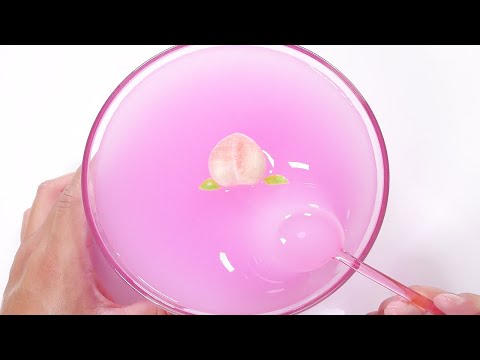 【ASMR】巨大ピーチミルキースライム【音フェチ】BIG peach milky slime