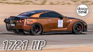 1721 HP Nissan GT-R R35 | Extreme fast acceleration from 0-353 Km/h (219 mph) 