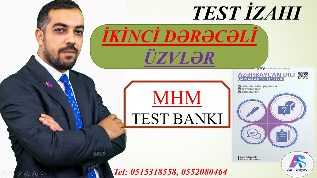 TEST İZAHI. İKİNCİ DƏRƏCƏLİ ÜZVLƏR. MHM test bankı. #miq #abituriyent #azdili #buraxilis #exam