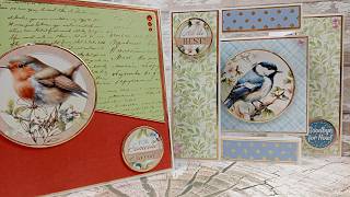 A shelf Fun Fold Style Card With Hunkydory Crafts Topper Essentials Circles   Garden Birds