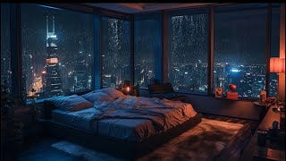 "Whispers of Sleep: Heavy Rain & Thunder Echo on a Tin Roof in the Foggy Night Forest"