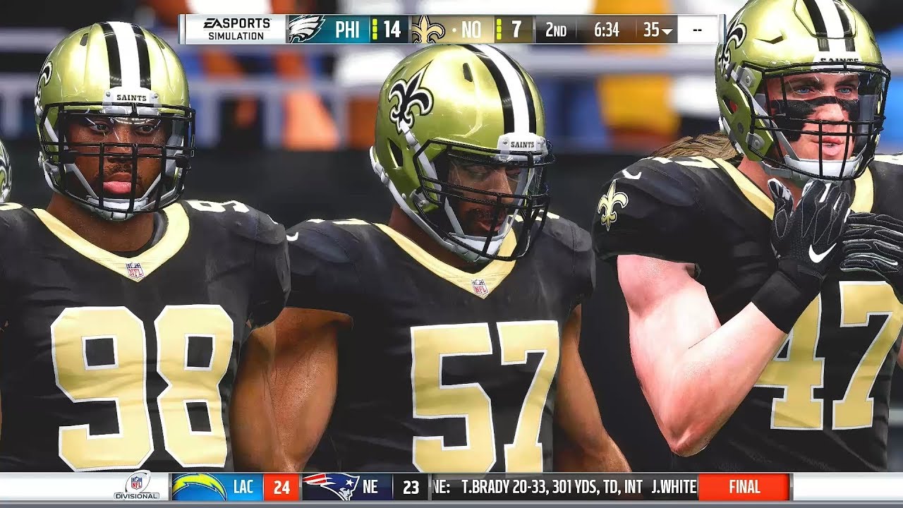 Eagles vs. Saints NFC Divisional Playoff 2nd Quarter | Madden 19 Gameplay