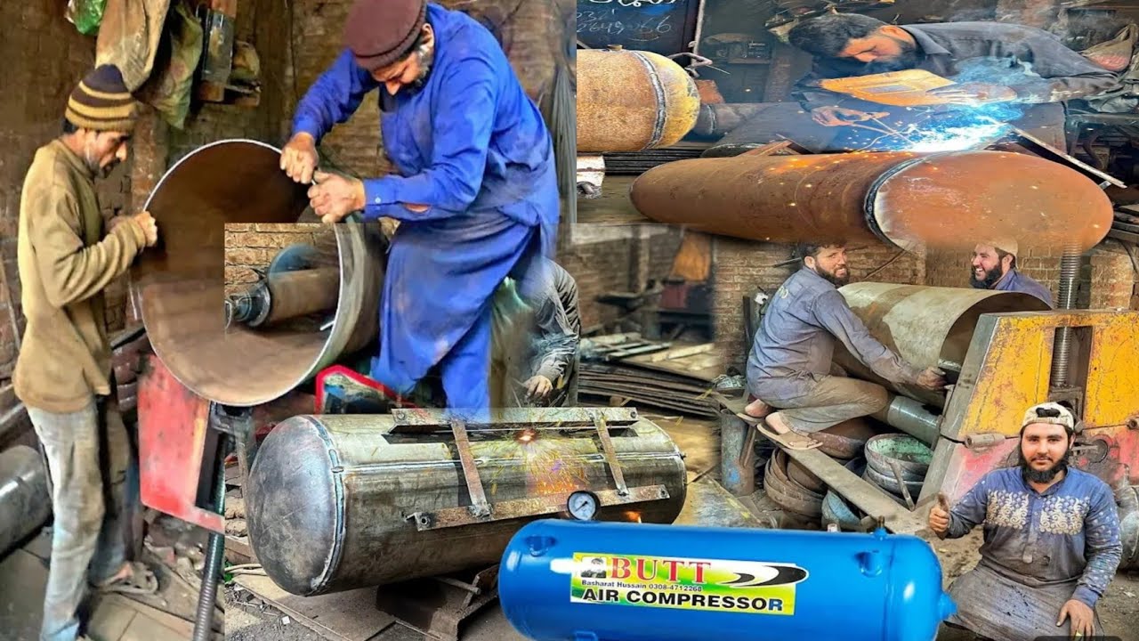 Incredible Process Of Manufacturing Air Compressor Tank With Iron Sheet || Production Air Compressor