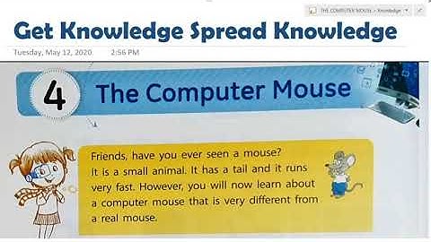 COMPUTER IT MATRIX PART-1 CLASS-1 CH-4 THE COMPUTER MOUSE