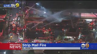3-Alarm Fire Breaks Out In El Monte Strip Mall
