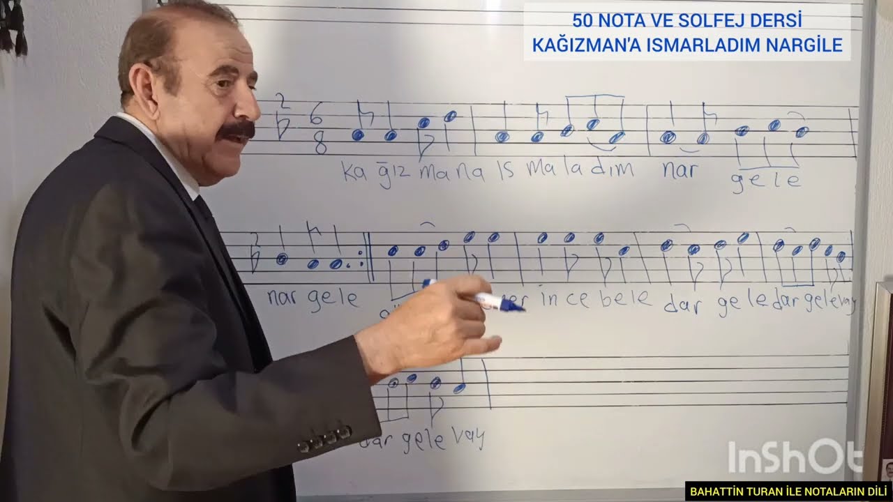 50 Nota ve solfej dersi-kağızman'a ısmarladım nar gele-Bahattin Turan #türkü #müzik #nota #solfej