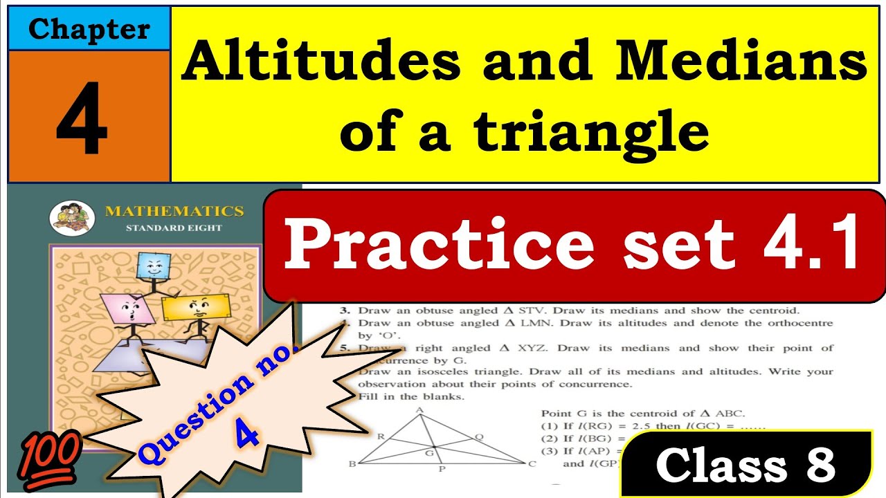 Altitudes and Medians of a triangle | Chapter 4 | Practice set 4.1 | Q ...