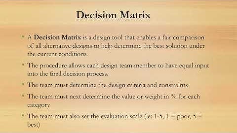 Decision Matrix: An Important Tool for Engineering Design