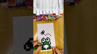 Frog Pixel Art Step-By-Step Tutorial For Kids