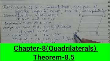 Maths|Class-9|Chapter-8|Quadrilaterals|Theorem-8.5|
