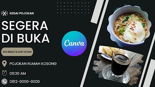 Cara Buat Banner Warung Kopi Di Canva❓Tutorial Bikin Banner Makanan ‼️