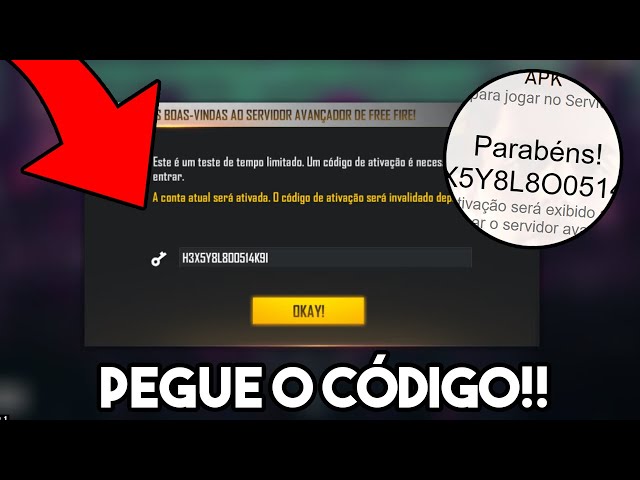 LIBERADO! COMO ENTRAR NO SERVIDOR AVANÇADO FREE FIRE MAIO! (PASSO A PASSO  PARA USAR CODIGO E ENTRAR) 