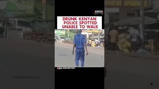 DRUNK KENYAN POLICE SPOTTED UNABLE TO WALK #railaodinga #kenyanews #gachagua