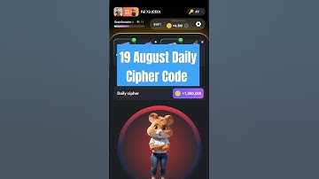 Daily Cipher Hamster Kombat Today | 19 August Daily Cipher | 19 August Daily Cipher Morse Code