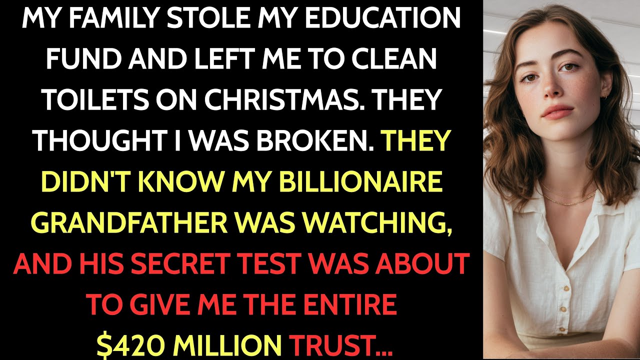 My Rich Grandpa Spotted Me Cleaning Toilets on Christmas—He Waited Outside and Then He…