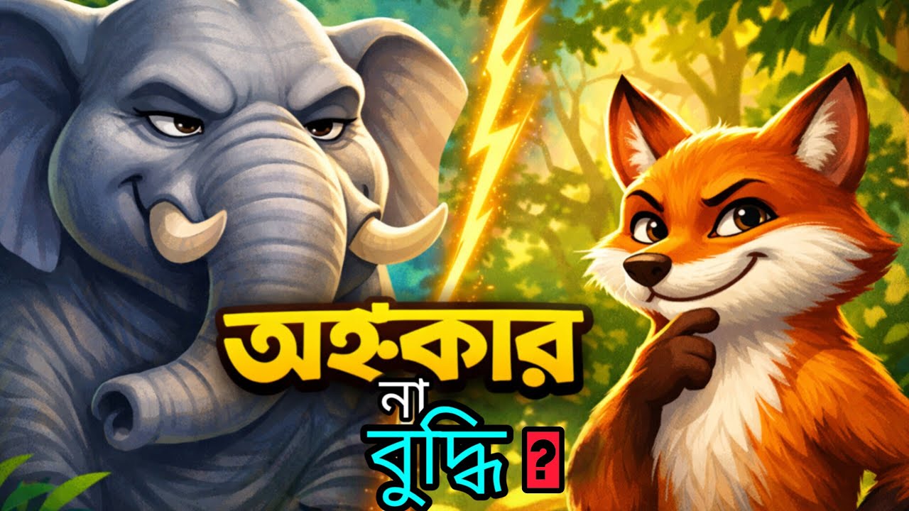 চতুর শিয়াল ও অহংকারী হাতি | বুদ্ধি বনাম শক্তি | Bengali Moral Cartoon Story