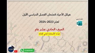 هيكل الأحياء حادي عشر عام - الفصل الدراسي الأول مع امتحان تدريبي