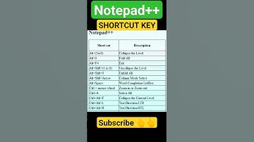 Notepad++ Shortcut key #Notepad #shortcutkey #computer