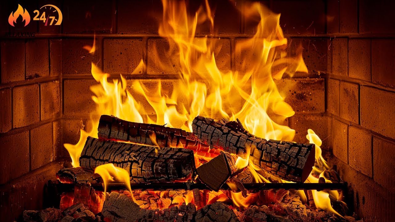 🔥 Acogedora Chimenea (24/7). Chimenea con sonidos de fuego crepitante. Chimenea ardiendo
